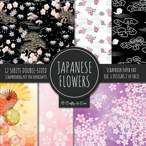 Japanese Flowers Scrapbook Paper Pad 8x8 Scrapbooking Kit for