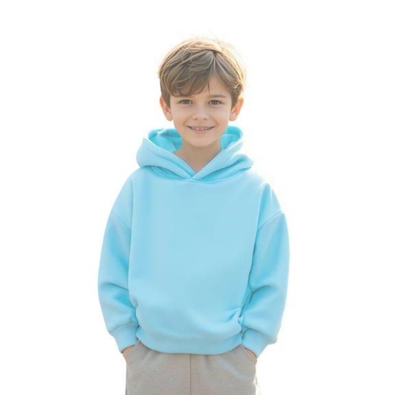 Hoodies for Boys Sky Blue Hoodies Long Sleeve Hooded Sweatshirt Top Fall Winter Clothes 2-3 Years Old Girl Clothes Boys Girls Fashion