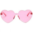 thumbnail image 2 of Fashion Rimless Frame Sunglasses Women Love Heart Shape Lens Eyewear Eyeglasses - Pink, as described, 2 of 6