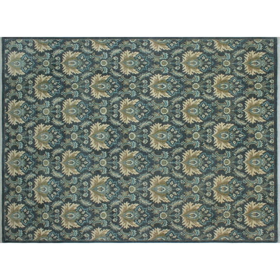 Peshawar Manal Grey/Blue Rug, 8'10" x 11'10"