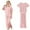Pink, variant on Girls Summer Outfits 2-15 Years Soft Breathable Ribbed Knit Top and Pants Set Casual Comfortable Daily Wear