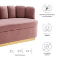 thumbnail image 6 of Tufted Sofa, Pink, Velvet, Modern Contemporary, Mid Century Living Hotel Lounge Cafe Lobby, 6 of 8