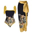 thumbnail image 1 of Traje De Baño Damas 2 piezas de traje de baño atlético de playa para mujer a la moda con vestido para accesorios femeninos (amarillo XL), 1 of 9
