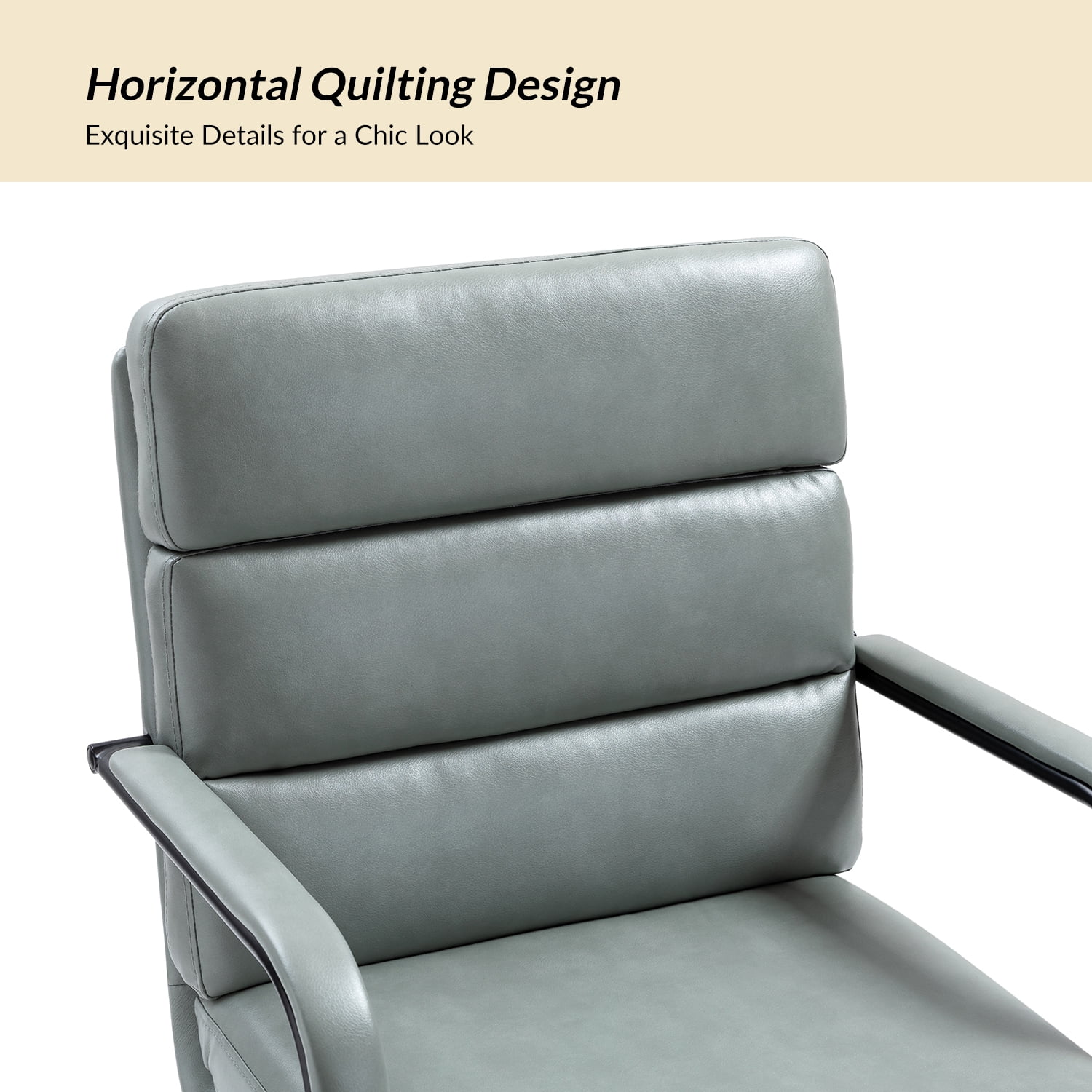 Ergonomic Office Chair Faux Leather Desk Chair Executive Swivel with High Back and Padded Cushion Sage