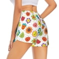 thumbnail image 3 of Bixox Women's Cartoon Flowers pattern 2 in 1 Running Shorts - Lightweight Athletic Workout Gym Yoga Shorts Liner with Pockets - Small, 3 of 7