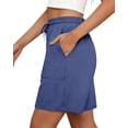 thumbnail image 3 of MOSHU Womens Cotton Shorts Drawstring Waist Sweat Shorts for Women Summer Casual Shorts with Pockets, 3 of 10
