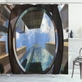 thumbnail image 1 of Architecture Shower Curtain, Real Life Bottom Picture of Tall Skyscrapers in Downtown Houston Texas, Fabric Bathroom Set with Hooks, 69W X 75L Inches Long, Multicolor, by Ambesonne, 1 of 3