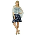 thumbnail image 2 of Bimba Women Short Dress Smocked Top With Net Poncho Chic Retro Style Clothing, 2 of 5