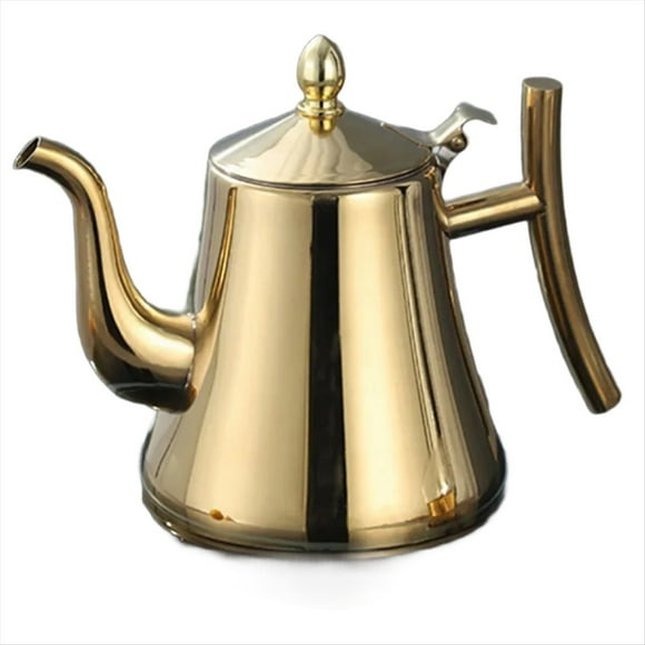 Tetera con Filtro de Acero Inoxidable Grueso, Tetera para Hotel, Cafetera, Restaurante, Cocina de Inducción, Tetera B de 1,5 L.