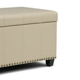 thumbnail image 6 of Amelia 33 inch Wide Transitional Storage Ottoman Bench in Satin Cream Vegan Leather, 6 of 11
