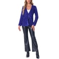 thumbnail image 2 of Blazer de lentejuelas de manga larga abierta para mujer INSPIRE CHIC, fiesta disco, talla L, azul, 2 of 6