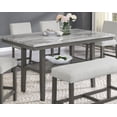 thumbnail image 2 of Dining Tables Selena 60" Rectangular Gray Faux Marble Counter Height Table with Storage Shelf & Gray Wood Legs,Wooden Dining Tables, 2 of 6
