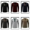 thumbnail image 6 of Hfyihgf Men's Athletic Henley Shirt Long Sleeve Thermal Underwear Pullover Top Casual Slim Fit Lightweight Button T Shirts(Blue,L), 6 of 6