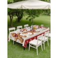 thumbnail image 3 of Outdoor Tablecloth with Umbrella Hole and Zipper, Gingerbread Christmas Rectangle Table Cloth 60x84 Inch Waterproof Tablecloth, Red Snowflake Golden Winter Xmas Picnic Table Cover for Patio Camping, 3 of 7