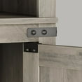 thumbnail image 7 of AOILE Farmhouse Bookcases with Doors, 5 Tier Wooden Bookshelf with Storage, 70 Inch Tall Bookshelf, Grey/Antique White/Black, 7 of 7