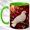 Green, variant on White Dove Coffee Mug, Peace Bird Mug, Ceramic 11 oz