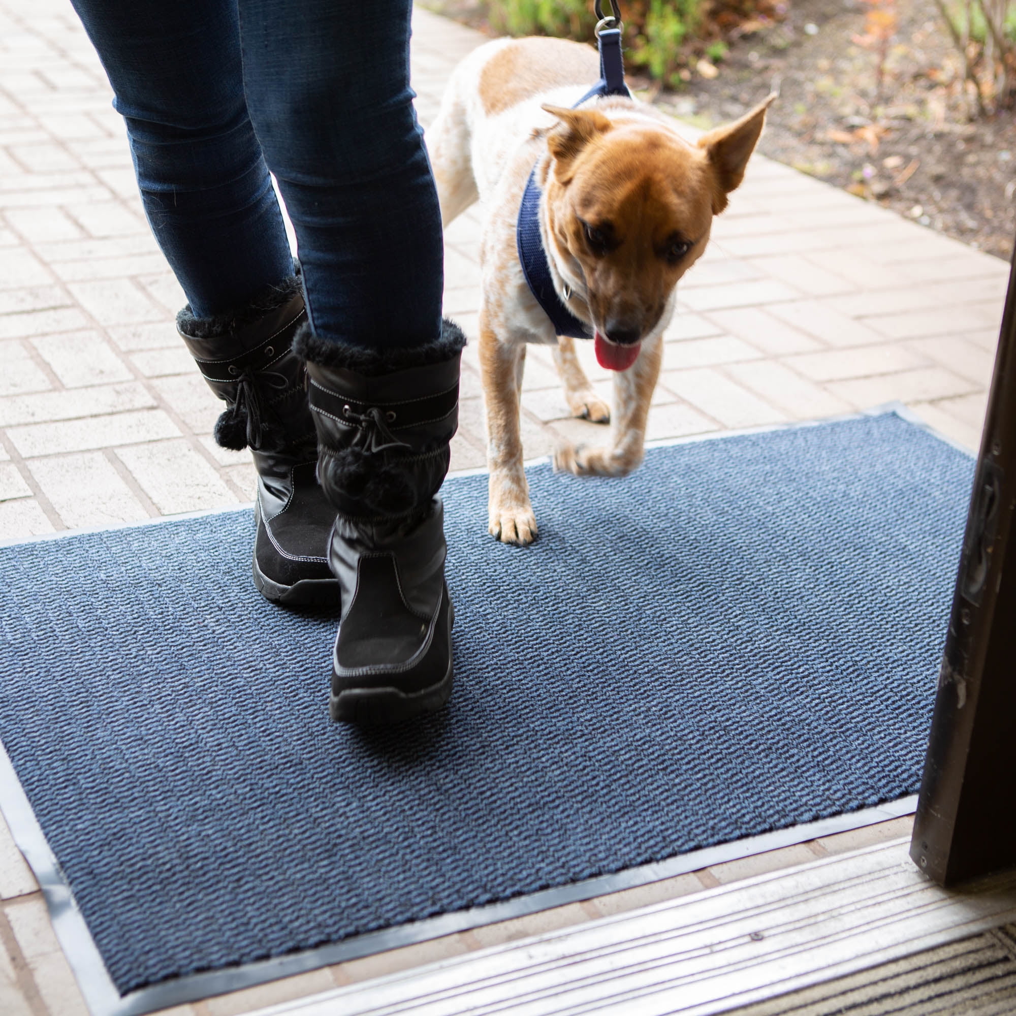 DII® Gray & Black Walk Off Utility Runner Doormat, 24 x 36