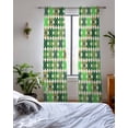 thumbnail image 3 of Saint Patrick's Day Sheer Curtains 84 Inch Length 2 Panels Set for Living Room/Bedroom, Vintage Green Plaid Lucky Clovers Kitchen Curtains Grommet Semi-Sheer Curtains Window Treatments 52"x84"x2, 3 of 7