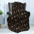 thumbnail image 4 of Aboriginal Soft Flannel Fleece Throw Blanket, Abstract Round Motifs with Dots and Waves on Dark Backdrop, Cozy Plush for Indoor and Outdoor Use, 50" x 60", Charcoal Grey Orange, by Ambesonne, 4 of 5