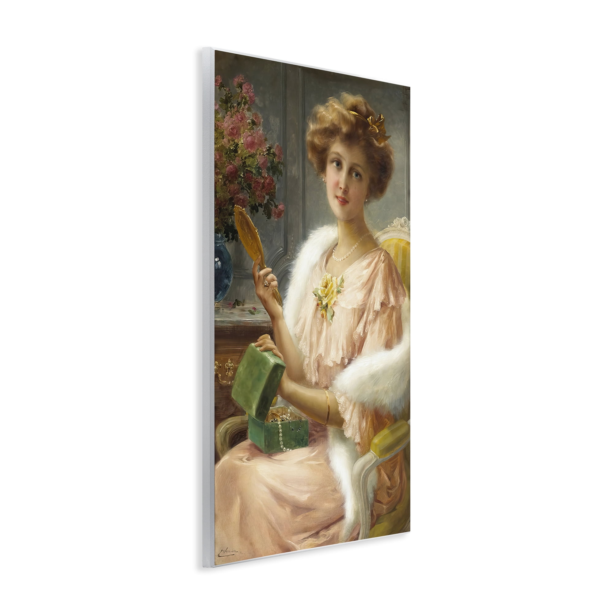 Stupell Industries Young Lady with Mirror Wall Plaque Art, design by Tina LeCour