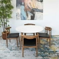 thumbnail image 2 of Pemberly Row 5-Piece Mid-Century Dining Set Round White Table and Black Chairs, 2 of 8
