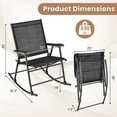 thumbnail image 3 of Gymax 4pcs Patio Folding Rocking Chair Heavy-Duty Metal Frame Rockers Outdoor Black, 3 of 6