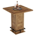 thumbnail image 6 of Fnova 31 Inch Square Bar Height Table with Metal Footrest, Industrial Bar Table for Home Bar Bistro Cafe Small Space, 6 of 14