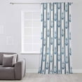 thumbnail image 3 of Navy Blue Anchor Nautical Semi Sheer Curtains Drapes for Living Room, Bedroom, French Doors Window 54 Inches Long, Coastal Ocean Blue Striped Rod Pocket Chiffon Curtain Drapery Voile Draperies Panel, 3 of 6