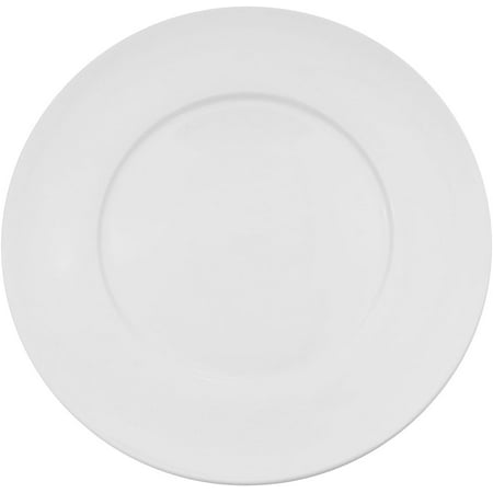 CAC China FDP-23 Paris-French Round 12-Inch Super White Porcelain Thin Flat Design Plate, Box of 12