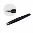 thumbnail image 2 of Pinkiou Slant Tip Eyebrow Stainless Steel Tweezers Convenient Facial Hair Removal for Women, Black, 2 of 5