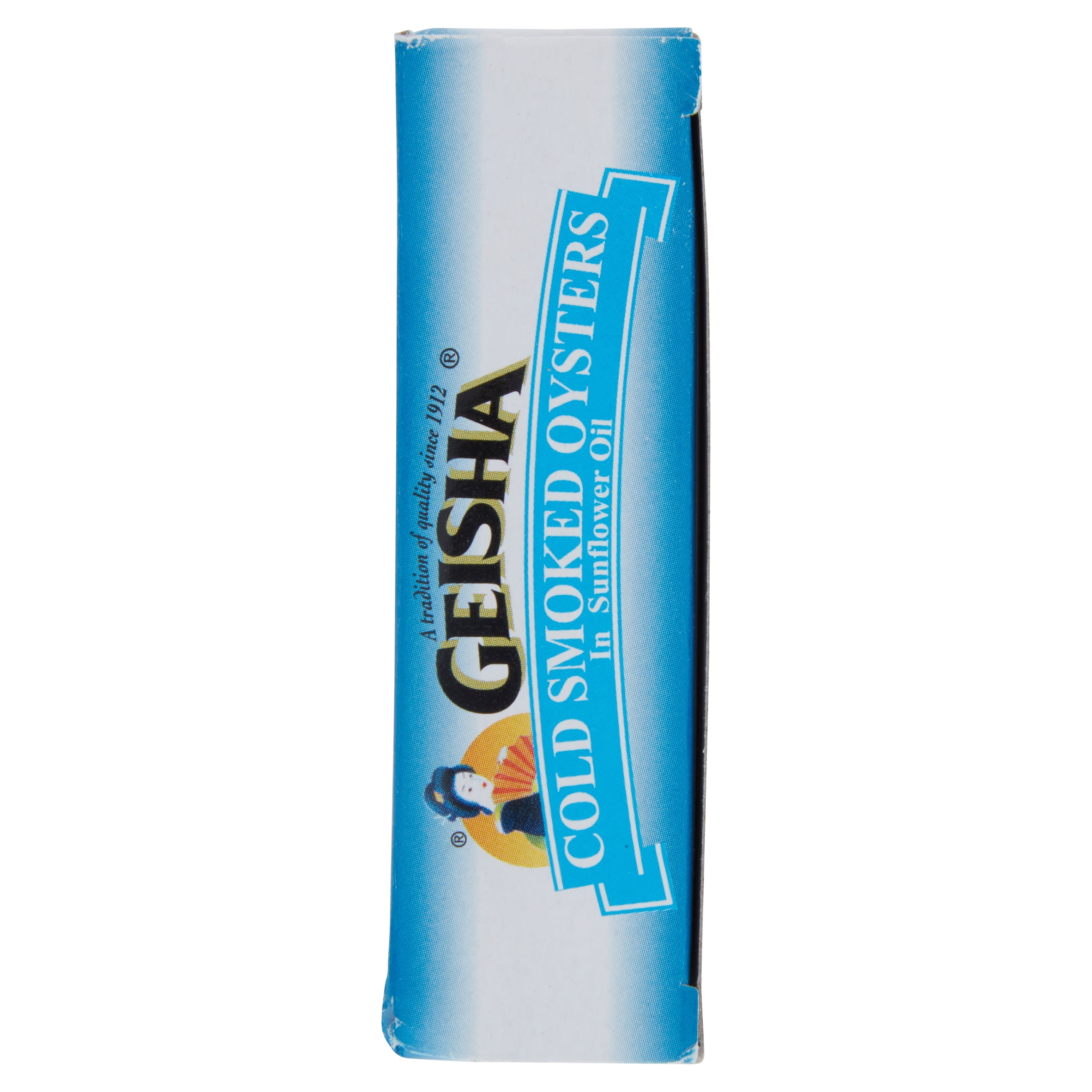 Geisha Cold Smoked Oysters, In Sunflower oil, 3.75 Oz (106g), Ready to Eat in an Easy Open Can
