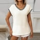 thumbnail image 5 of mfyjkho Tops Para Salir, Camiseta Informal De Manga Corta Con Cuello En V Y Color Liso Para Mujer Tops Para Hacer Ejercicio Para Mujer S, 5 of 8