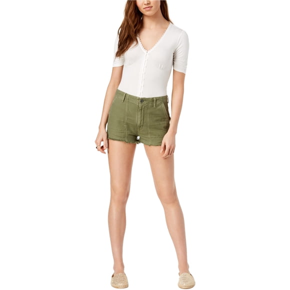 Citizens Of Humanity Womens Meghan Frayed Casual Cargo Shorts, Verde, 27