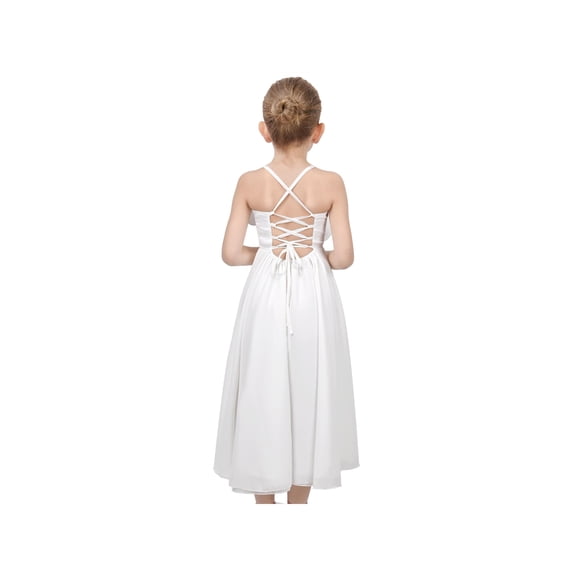 Sunny Fashion Flower Girls Dress Criss Cross Formal Wedding Event Communion Pageant 7 Years