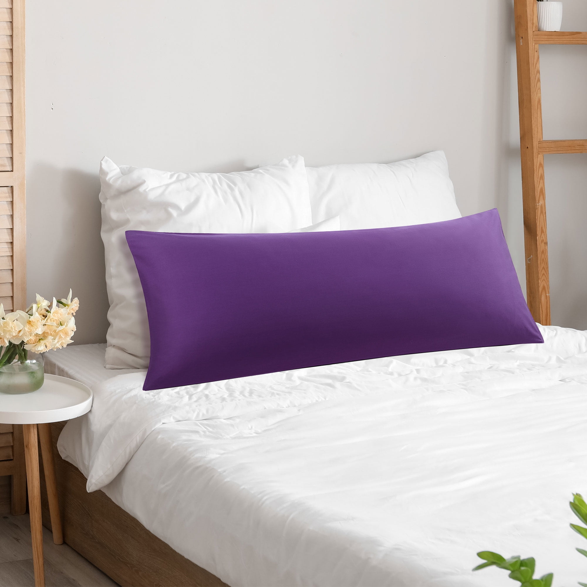 Unique Bargains Cotton Body Pillowcase Breathable Envelope Grape 20"x48"