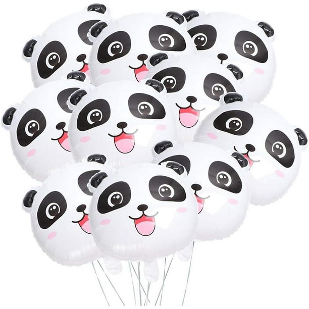 10 Uds. Lindo globo de Panda globos de papel de aluminio cabeza de Panda ramo de globos para Baby Shower Panda suministros de fiesta de cumpleaños