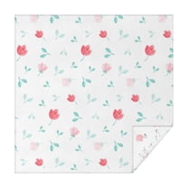 Floral Square Tablecloth 42x42in(107x107cm) – Waterproof Polyester Printed Table Cover, Wrinkle Resistant & Washable for Kitchen Dining Picnic Party Decor, Thanksgiving,Christmas, Spring,Flower