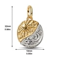 thumbnail image 3 of 925 Sterling Silver Two-Tone Sun and Moon Medallion Dangle Charm for Bracelet Charms Bangle Pendant Jewelry, 3 of 5