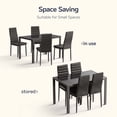 thumbnail image 7 of Asofer Modern Dining Table Set for 4, Glass Kitchen Table with PU Leather Upholstered Chairs, Heavy Duty Dinette Set for Dining Room, Black, 7 of 7