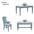 thumbnail image 3 of EUROCO Mid-Century 6 Piece Kitchen Dining Table and Chair Set,60” Dining Room Table Set with Solid Wood 3-Drawer Table,4 Fabric Chairs and 1 Fabric Bench,Rectangle Dining Table Set for 6, 3 of 8