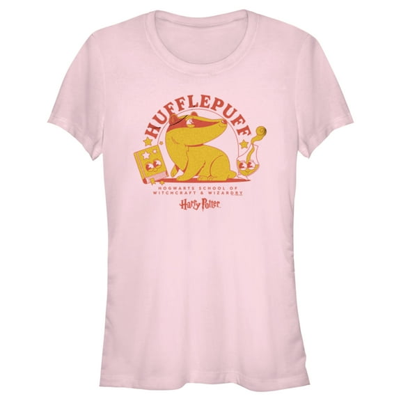Junior's Harry Potter Cute Hufflepuff Badger  Graphic Tee Light Pink Medium