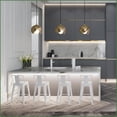 thumbnail image 4 of Counter Height Stools, Industrial Contemporary Metal Distressed Off-White Set of 2 | Kitchen, Bar, High Top | Metal | Off-White, 4 of 10