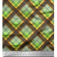 thumbnail image 1 of Soimoi Moss Georgette Fabric Diagonal Check Print Fabric by Yard 42 Inch Wide, 1 of 5