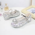 thumbnail image 1 of Zapatos de cuero para niñas, tacón alto, otoño, lentejuelas, moda, niña pequeña, zapatos de princesa de cristal, 1 of 4