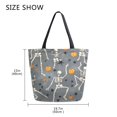 thumbnail image 5 of FORMRS Womens Canvas Tote Bag with Zipper Inner Pocket Shoulder Handbag, Halloween Dancing Skeleton, 5 of 7