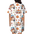 thumbnail image 6 of Daiia Vintage Autumn Truck Pattern Womens Pajama Sets Short Sleeve Pajamas for Women Sets Soft Lounge Sets Casual Round Neck Sleepwear PJS-X-Large, 6 of 7