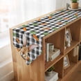 thumbnail image 4 of Easter Bunny Table Runner Linen Burlap Table Runner 70 Inches Long Spring Rabbits Carrots Black Buffalo Plaid Dresser Scarves for Kitchen Island Coffee Dining Party Wedding Holiday Decor 13"x70", 4 of 8