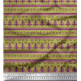 thumbnail image 1 of Soimoi Japan Crepe Satin Fabric Aztec Geometric Print Fabric by the Yard 42 Inch Wide, 1 of 1