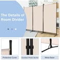 thumbnail image 5 of CL.HPAHKL 3 Panel Room Divider Folding Privacy Screen, Freestanding Wall Divider Room Partition for Home Office Bedroom, Beige, 5 of 5
