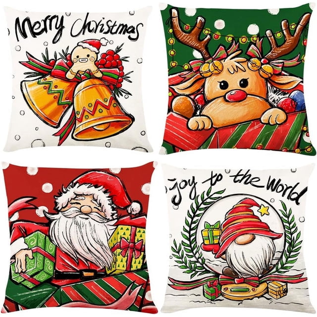 Fundas de Cojín de Navidad, Fundas de Cojín de Navidad Suaves, Fundas de Cojín Decorativas para Decoración Navideña del Hogar